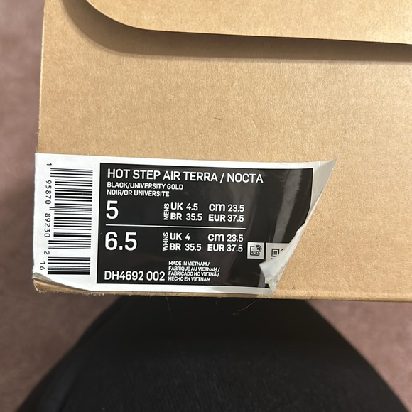 NIKE NOCTA HOT STEP AIR TERRA - BLACK UNIVERSITY GOLD BRAND NEW - Picture 4 of 5